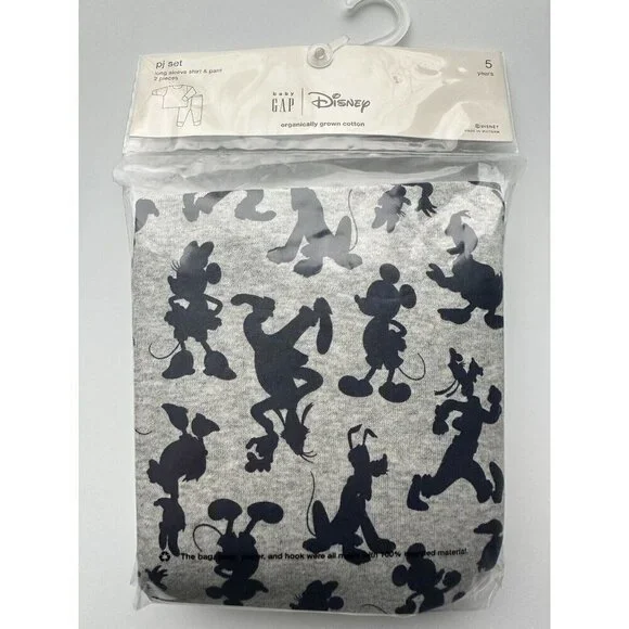 Baby Gap Pajamas Disney Mickey Mouse Size 5 Year Set NWT Organic Cotton Girls - Picture 2 of 5